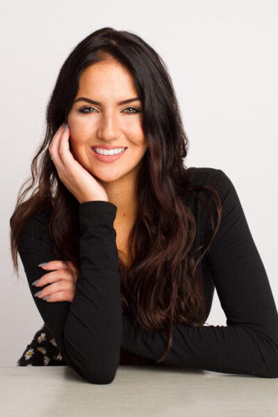 Model test headshot in NoDa neighborhood